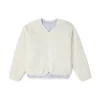 Abbigliamento imbottito senza cappuccio sportivo in tinta unita reversibile Bianco latte