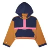 Abito con cappuccio convertibile Taglie asiatiche “Navy Tan”