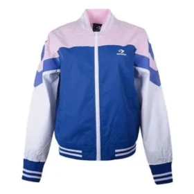 Bomber da baseball non imbottito Taglie asiatiche “Rosa Blu Bianco”