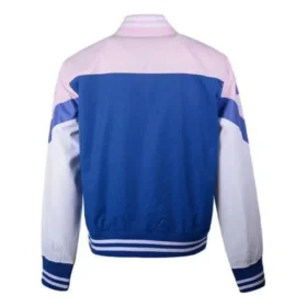 Bomber da baseball non imbottito Taglie asiatiche “Rosa Blu Bianco”