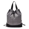 Borsa a secchiello a quadri “Grey”