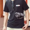 Borsa a tracolla con stampa “Black Grey”