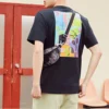 Borsa a tracolla con stampa “Black Grey”