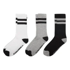 Calze classiche a doppia riga, tre paia “Bianco Grigio Nero” Calze classiche a doppia riga, tre paia “Bianco Grigio Nero”
