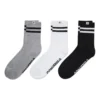 Calze corti a righe con logo, tre paia “Nero Grigio Bianco”