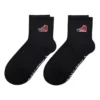 Calze corti con toppe ricamate a forma di scarpa, due paia “Black”