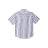 Camicia a maniche corte a righe con bottoni Taglie asiatiche “Blu”