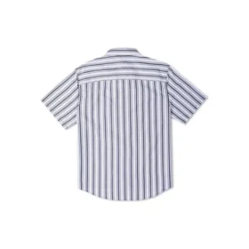 Camicia a maniche corte a righe con bottoni Taglie asiatiche “Blu”