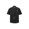 Camicia a maniche corte con tasche Taglie asiatiche “Nero”