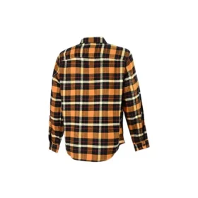 Camicia a maniche lunghe con bottoni in tessuto patchwork a quadri Taglie asiatiche “Giallo”