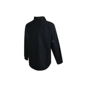 Camicia a maniche lunghe con bottoni in tessuto Taglie asiatiche “Black”