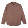Camicia a maniche lunghe con taschino da carpentiere e bottoni Taglie asiatiche “Brazil Nut”