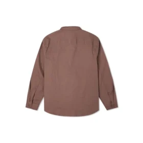 Camicia a maniche lunghe con taschino da carpentiere e bottoni Taglie asiatiche “Brazil Nut”