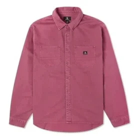 Camicia a maniche lunghe in twill con bottoni Taglie asiatiche “Berry”