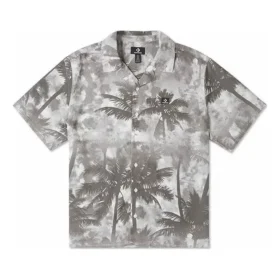 Camicia button-down Resort Palm Trees taglie asiatiche “Black Palm”