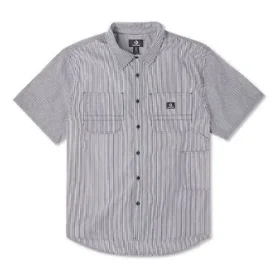 Camicia da carpentiere a righe con bottoni, taglie asiatiche “Grigio”