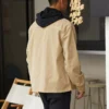 Camicia da lavoro in tela lavata con zip integrale Taglie asiatiche “Nomad Khaki”