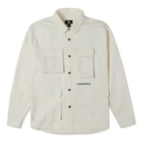 Camicia in tessuto utility comoda Taglie asiatiche “Egret”