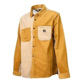 Camicia in velluto a coste con blocchi di colore Taglie asiatiche “Marrone chiaro”