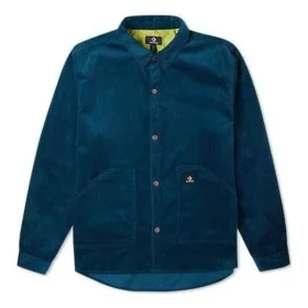 Camicia in velluto a coste con bottoni Taglie asiatiche “Blu”