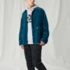 Camicia in velluto a coste con bottoni Taglie asiatiche “Blu”