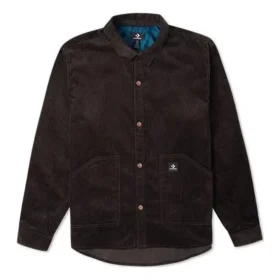 Camicia in velluto a coste con bottoni Taglie asiatiche “Marrone scuro”