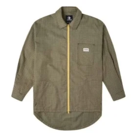 Camicia oversize a trama intrecciata con tasche Taglie asiatiche “Verde oliva”