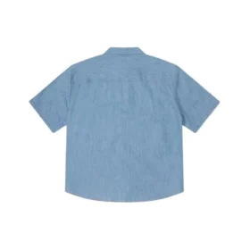 Camicia utility in denim con logo Asia Sizing “LT Retro Blue”