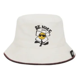 Cappello a secchiello in chambray “Egret”
