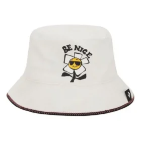 Cappello a secchiello in chambray “Egret”