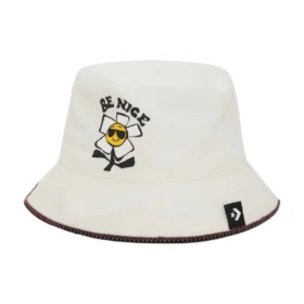 Cappello a secchiello in chambray “Egret”