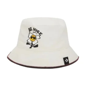 Cappello a secchiello in chambray “Egret”