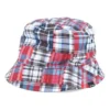 Cappello a secchiello reversibile con toppe a quadri “Blue”