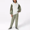 Caratteristiche: Irregolare, Colori a contrasto, Maglia, Felpa con cappuccio ampia, Stile retrò, Bianco