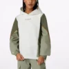 Caratteristiche: Irregolare, Colori a contrasto, Maglia, Felpa con cappuccio ampia, Stile retrò, Bianco
