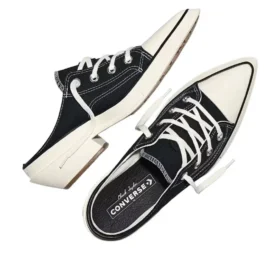 Chuck 70 De Luxe Mule a punta con tacco a zeppa “Black”