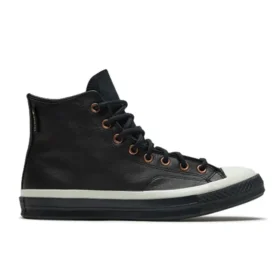 Chuck 70 HI “Black Leather White”