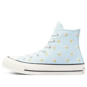 Chuck 70 High “Stampa floreale ricamata – Blu chambray”