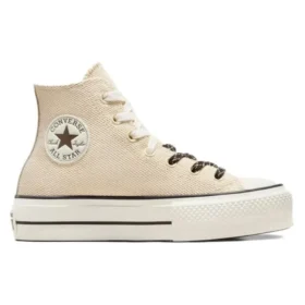 Chuck Taylor All Lift in tela e pelle “Beige Bianco”