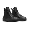 Chuck Taylor All Star con suola a tacchetti e plateau in pelle “Nero”