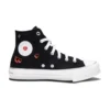 Chuck Taylor All Star con zeppa in EVA e cuore Y2K, modello alto “Nero”