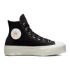 Chuck Taylor All Star con zeppa in pelle scamosciata e borchie, modello alto “Nero”