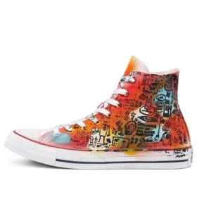 Chuck Taylor All Star High Dipinte a mano “Orange Red”