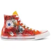 Chuck Taylor All Star High Dipinte a mano “Orange Red”
