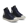 Chuck Taylor All Star High in pelle martellata “Black Hyper Royal”