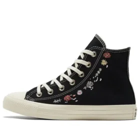 Chuck Taylor All Star High “Ricamo floreale – Nero”