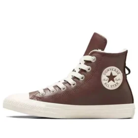 Chuck Taylor All Star in pelle con fodera in pelliccia sintetica “Marrone scuro”