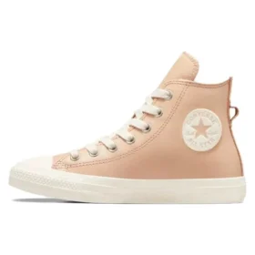 Chuck Taylor All Star in pelle con fodera in pelliccia sintetica “Rosa”