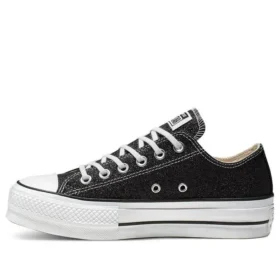 Chuck Taylor All Star Lift Glitter Low Top suola spessa “Nero Bianco”