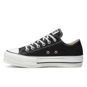 Chuck Taylor All Star Lift Glitter Low Top suola spessa “Nero Bianco”